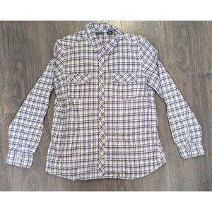 Eddie Bauer Women's Plaid Flannel Long Sleeve Button Shirt Size Large (403)